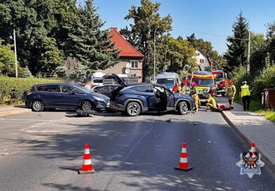 Wypadek z udziałem motocyklist