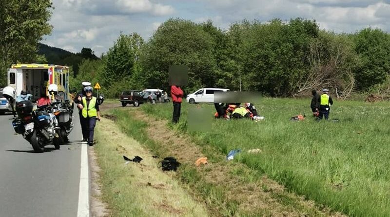 Wypadek motocyklisty