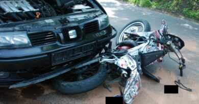 Zdarzenie drogowe z udziałem motorowerzysty Zdarzenie drogowe z udziałem motorowerzysty