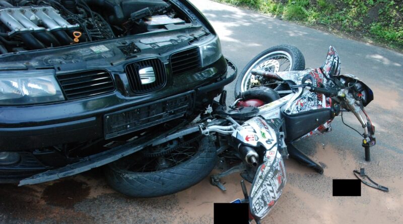Zdarzenie drogowe z udziałem motorowerzysty